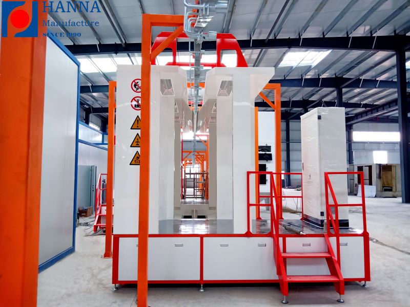 Two functions and composition of spray booth